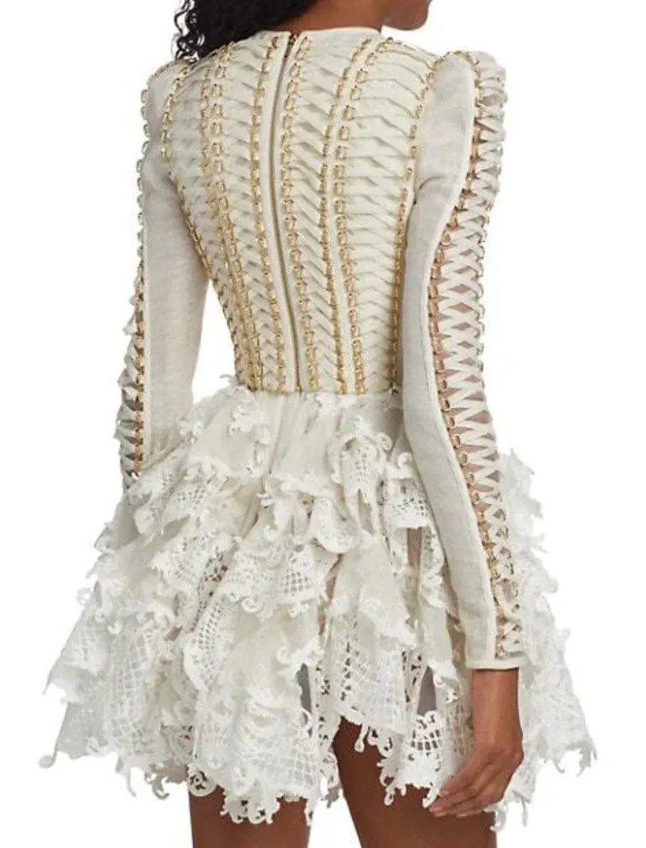 Zimmermann Coaster Corset Laced Dress Ivory Size 0 / AU 8 photo 2