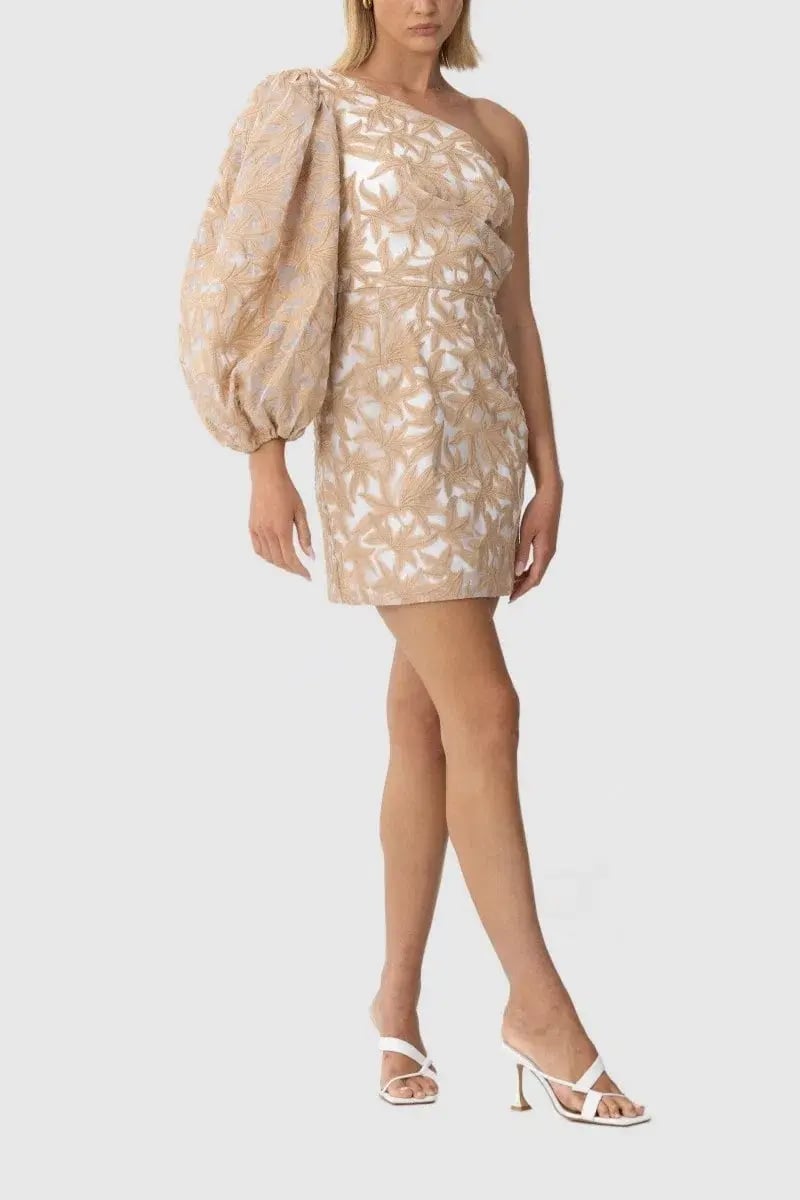 Keepsake the Label Parallel Mini Dress in Porcelain W Tan Size 12 photo 3
