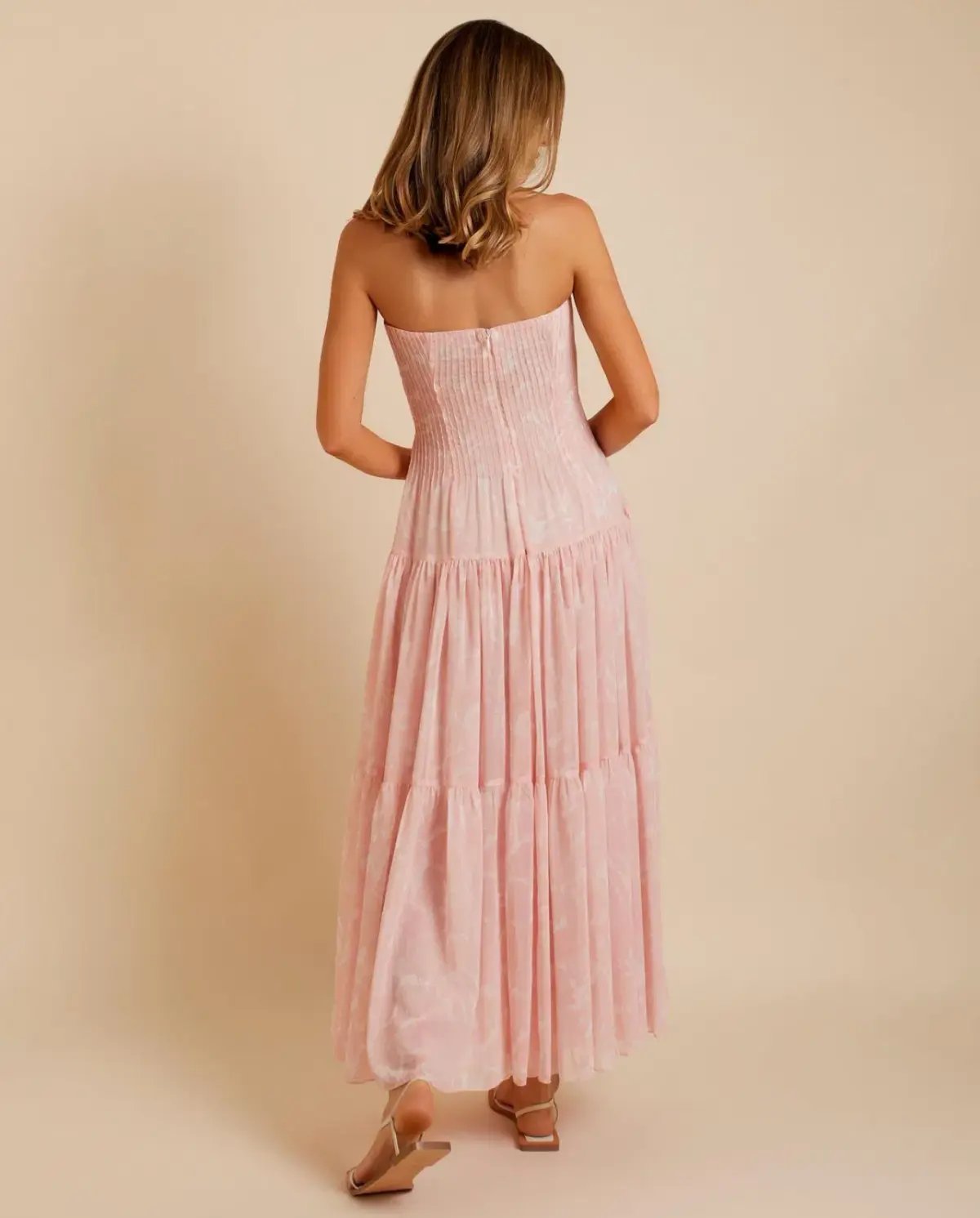 Lover Marigold Pleated Maxi Dress Pink Size 8 photo 5