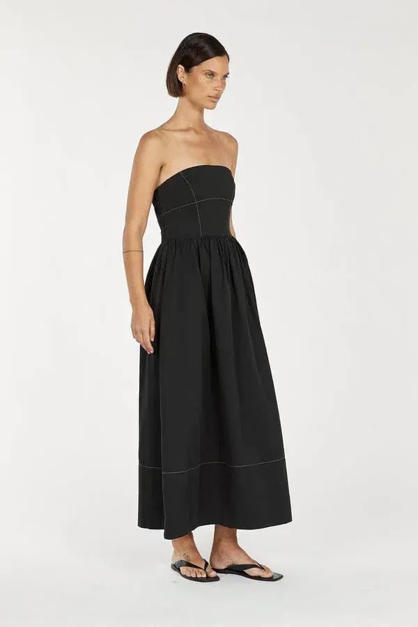 Dissh Elidy Strapless Black Midi Dress Size 10 photo 4
