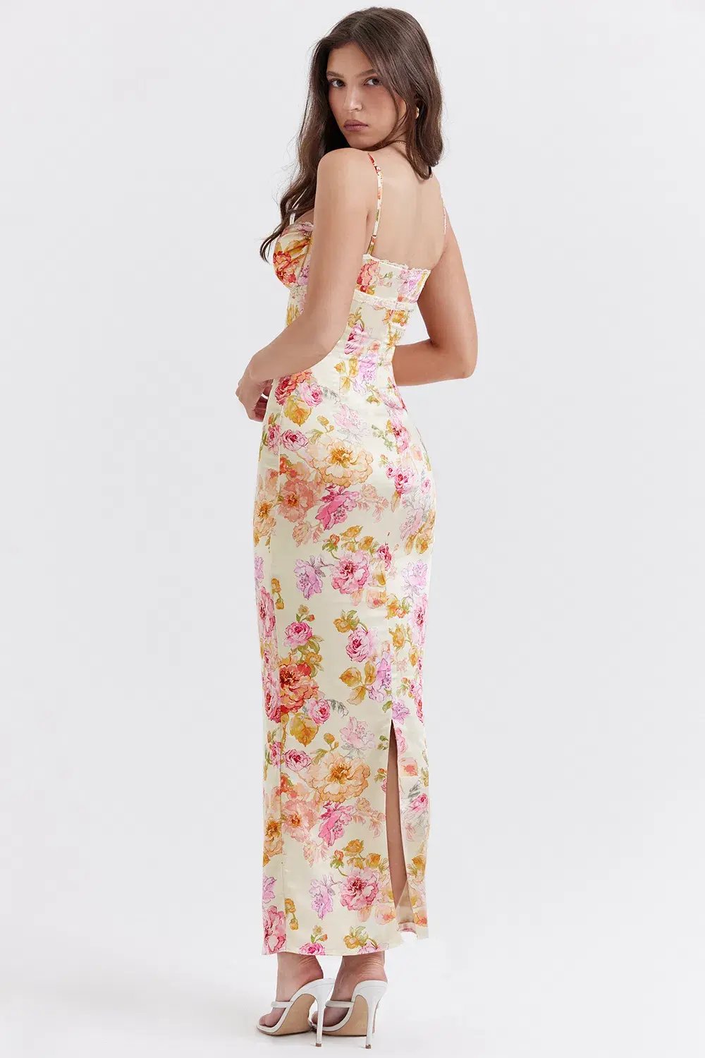 House of CB Josefina Maxi Dress Ivory Floral Size M / AU 10 photo 3