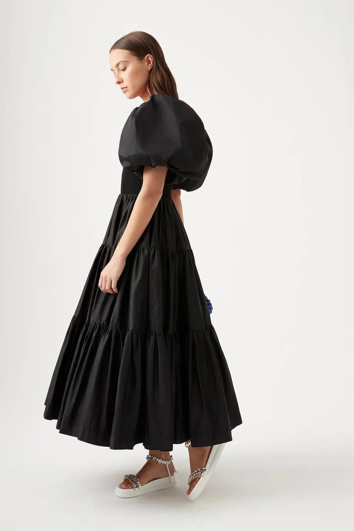 Aje Casa Puff Sleve Midi Dress Black Size 12 photo 2