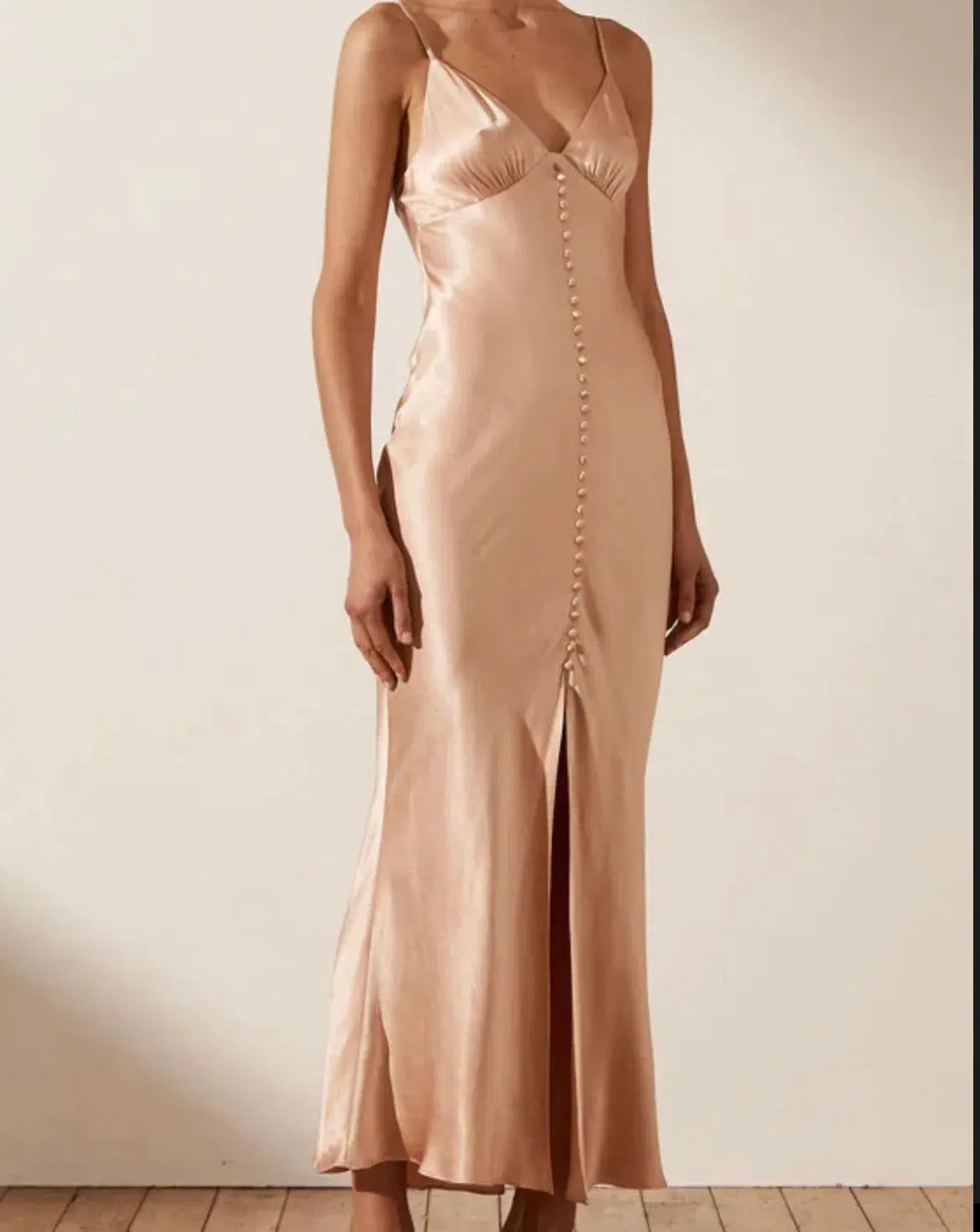 Shona Joy La Lune Bias Slip Dress in Dessert Rose Size 6 photo 4