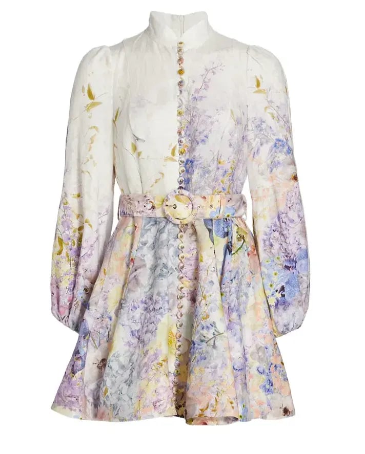 Zimmermann Rhythmic Buttoned Mini Dress Print Size 1 / Au 10 photo 5