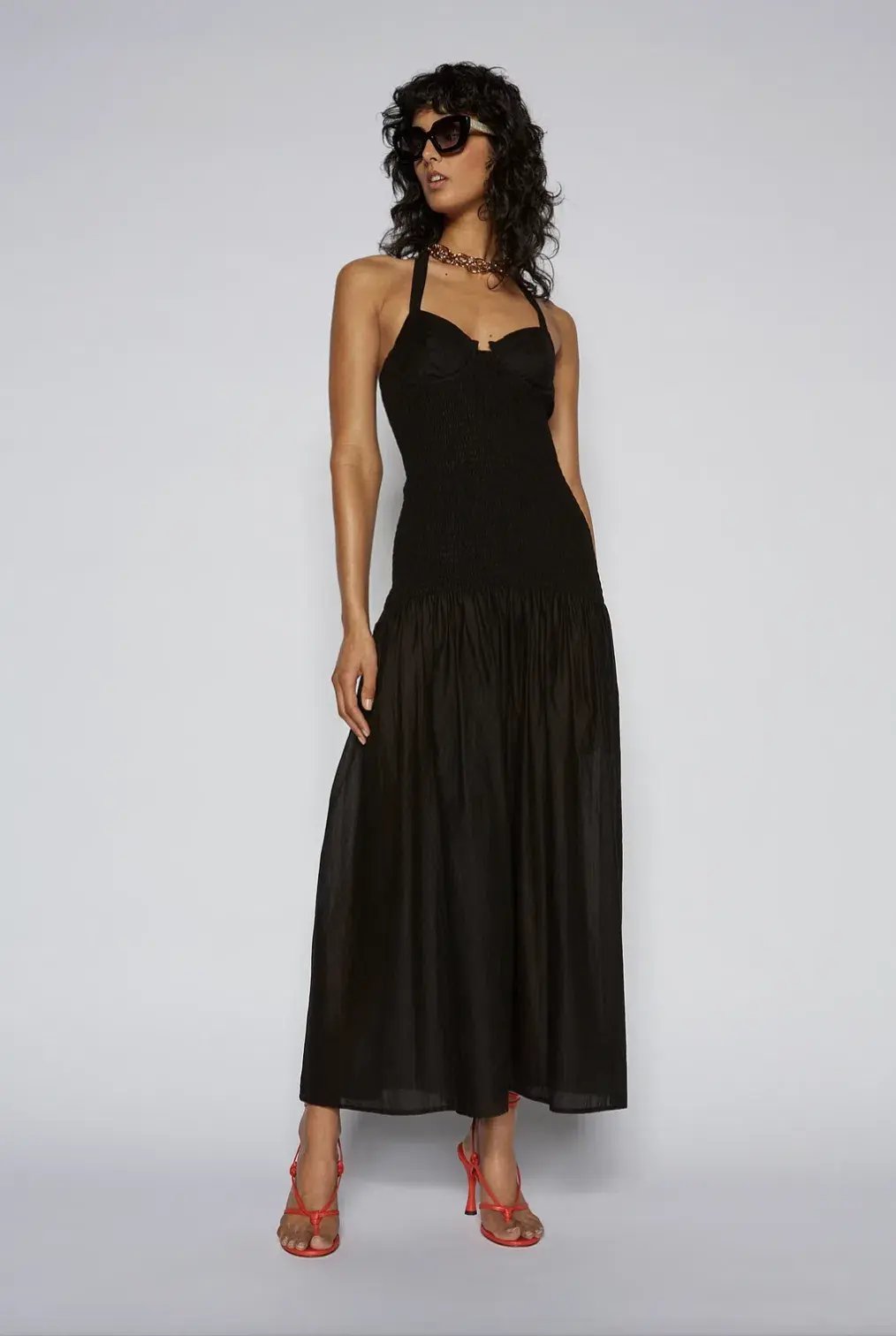 Scanlan Theodore Black Cotton Bralette Dress Size 8 photo 5