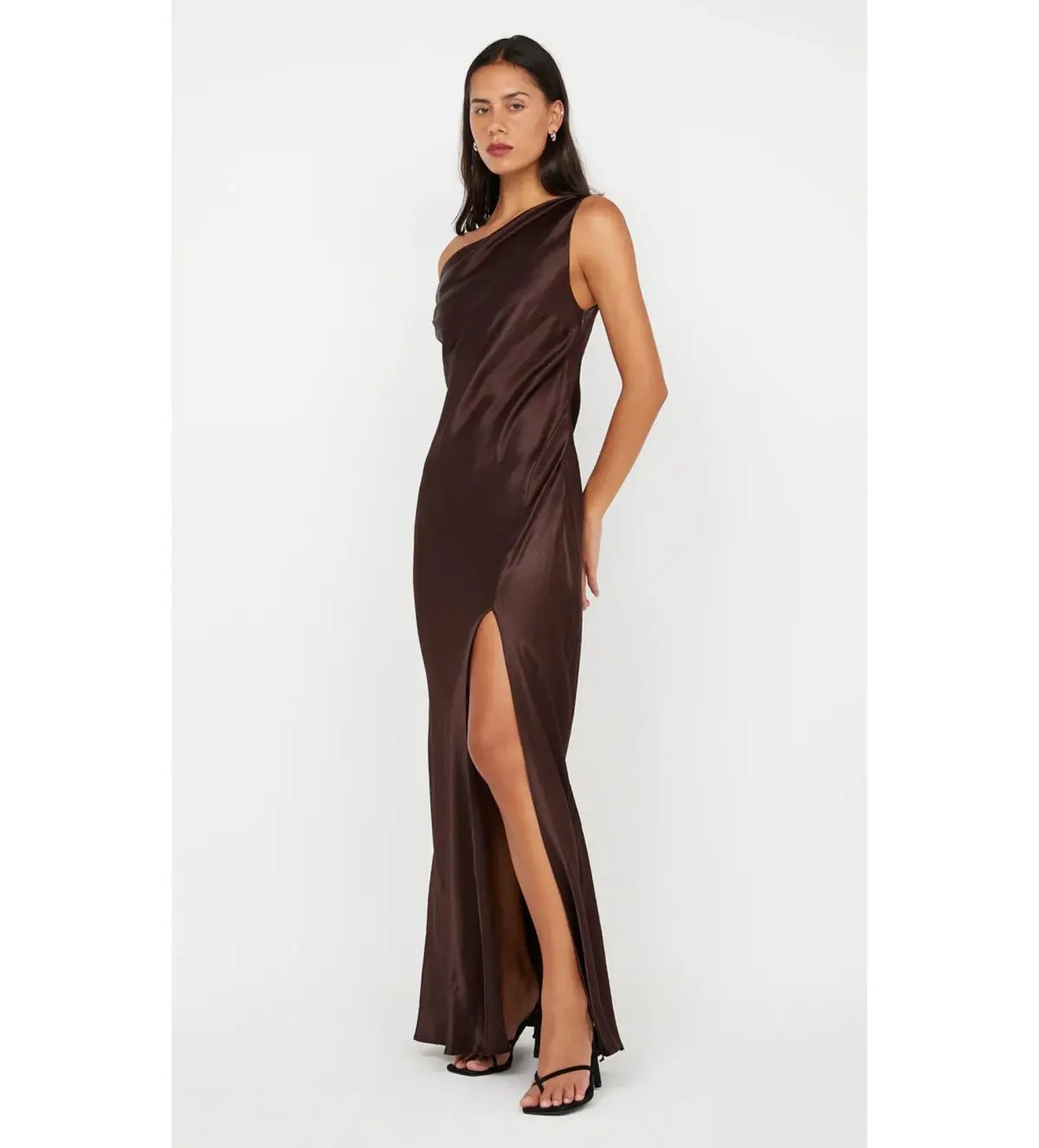Bec & Bridge Sol Asym Maxi Dress Dark Chocolate Size AU 6 photo 2