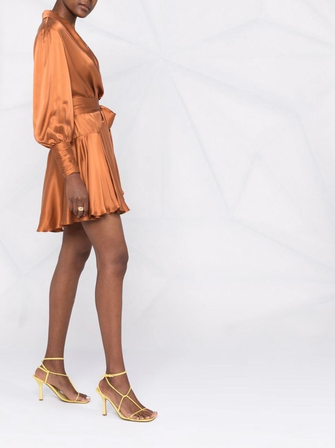 Zimmermann Belted Silk Wrap Dress Orange Size 6 photo 2