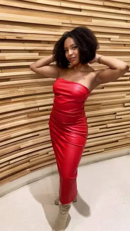 Girl On Fire Vegan leather dress photo 3
