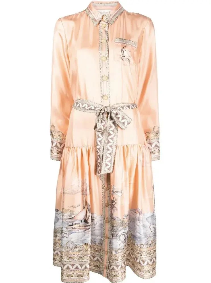 Zimmermann High Tide Odyssey Print Shirt Midi Dress Multi Size 1 / AU 10 photo 7