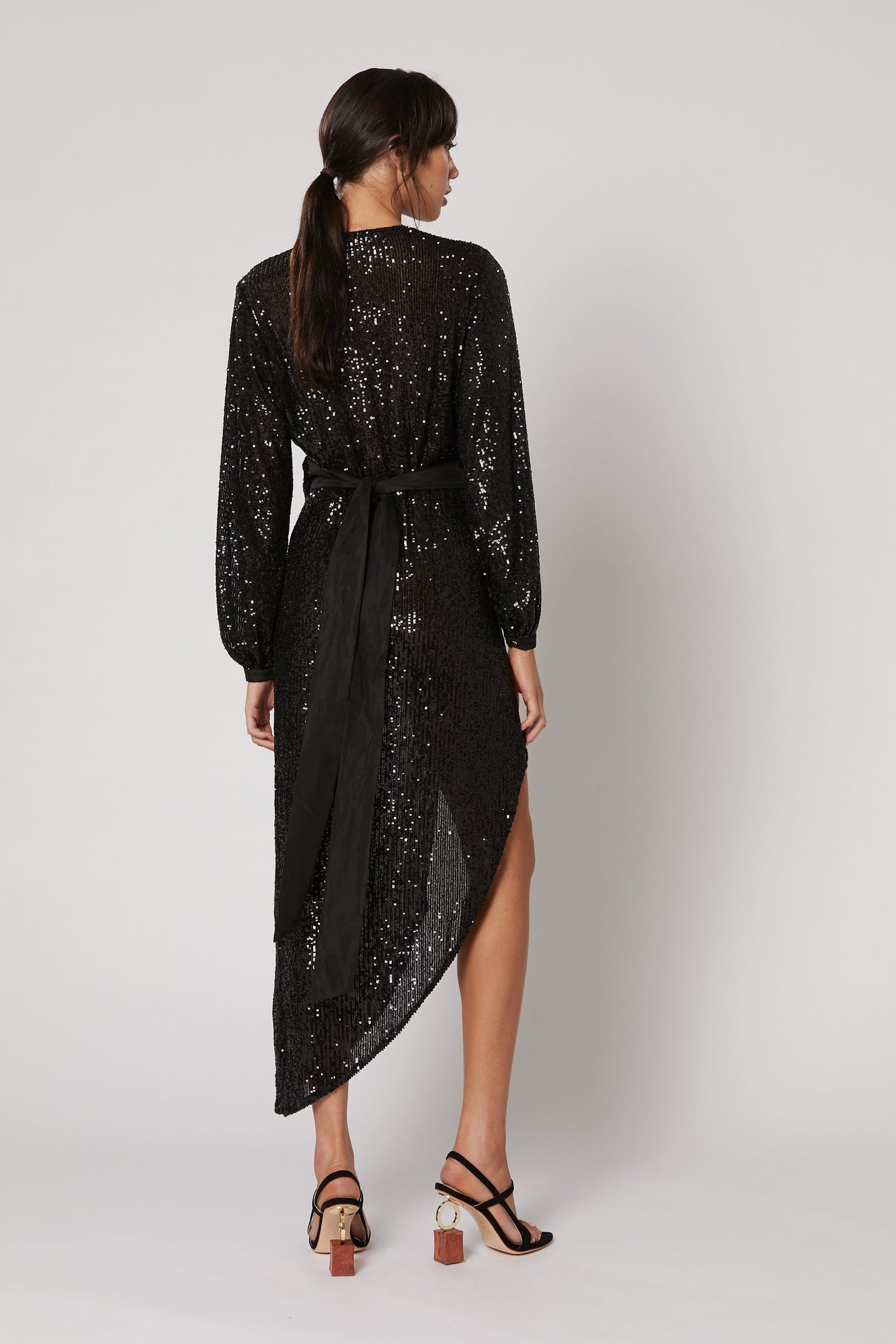 WINONA AMARA WRAP DRESS - BLACK photo 8