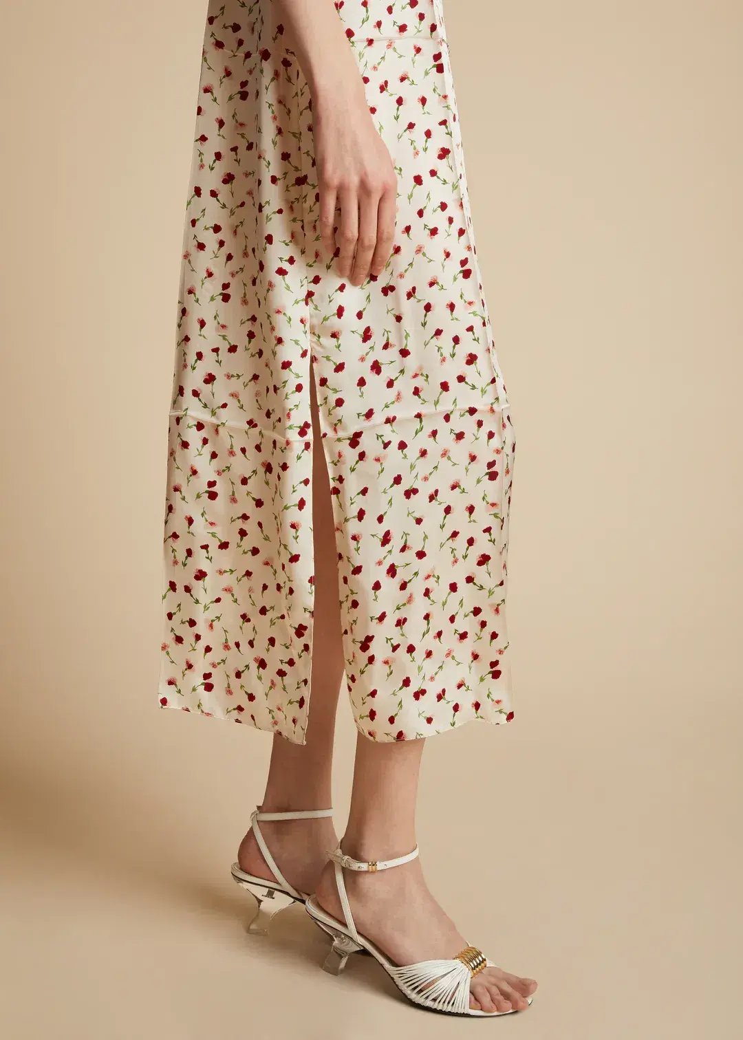 Khaite Sicily Rose Slip Dress Print Size 8 photo 3