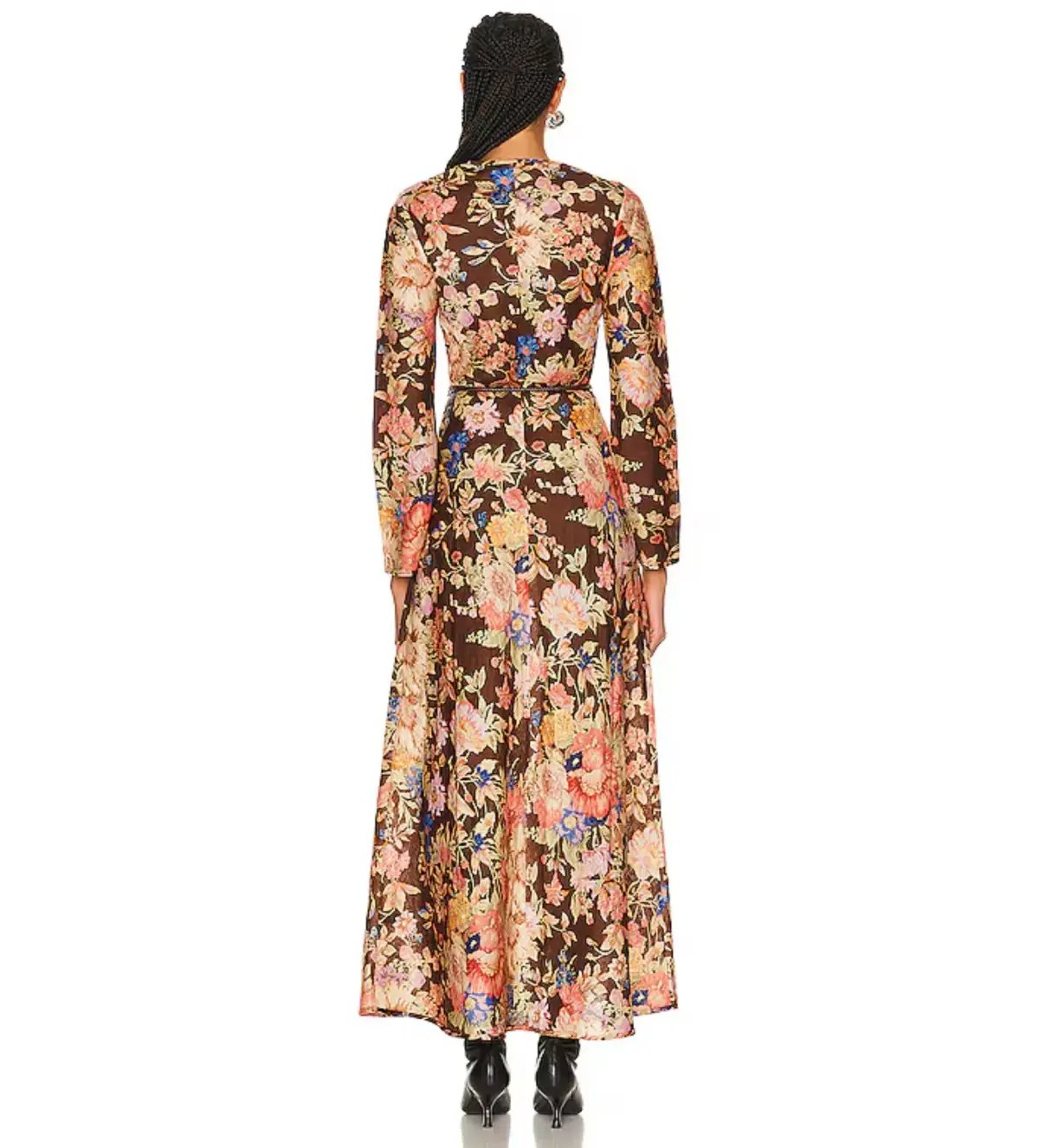 Zimmermann The August Bias Long Dress in Chocolate Floral  Size 2 / Au 12 photo 2