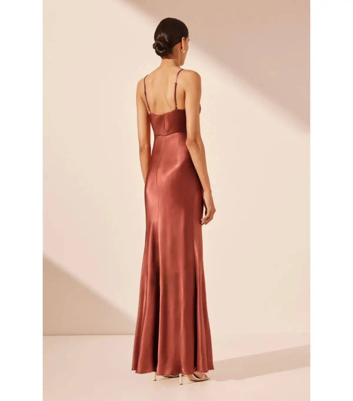 Shona Joy La Lune Cross Draped Maxi Dress in Terracotta Size AU 12 photo 5