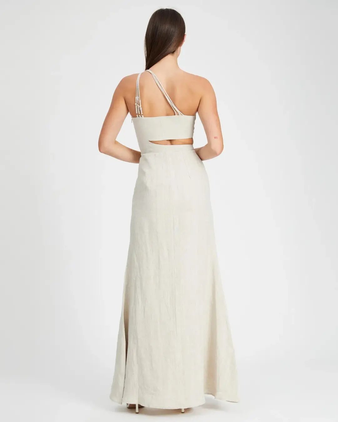 Rachel Gilbert Byron Cut Out Dress Beige Size 6 photo 2