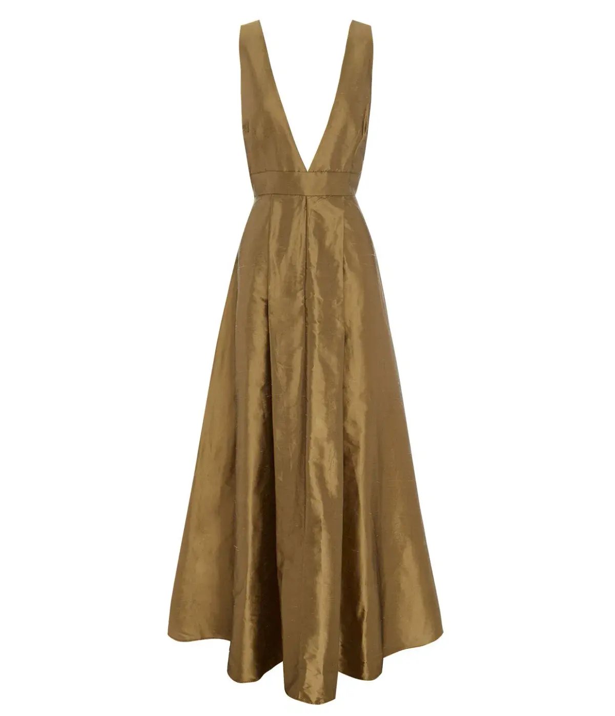 Beare Park Box Pleat Silk Gown in Marigold Gold Size AU 6 photo 4