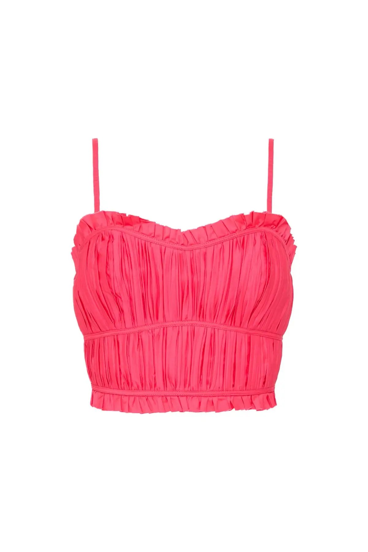Aje Pepper Ruched Crop Bodice Size 14 & Calder Mini Skirt Size 12 Set Rouge Pink photo 6
