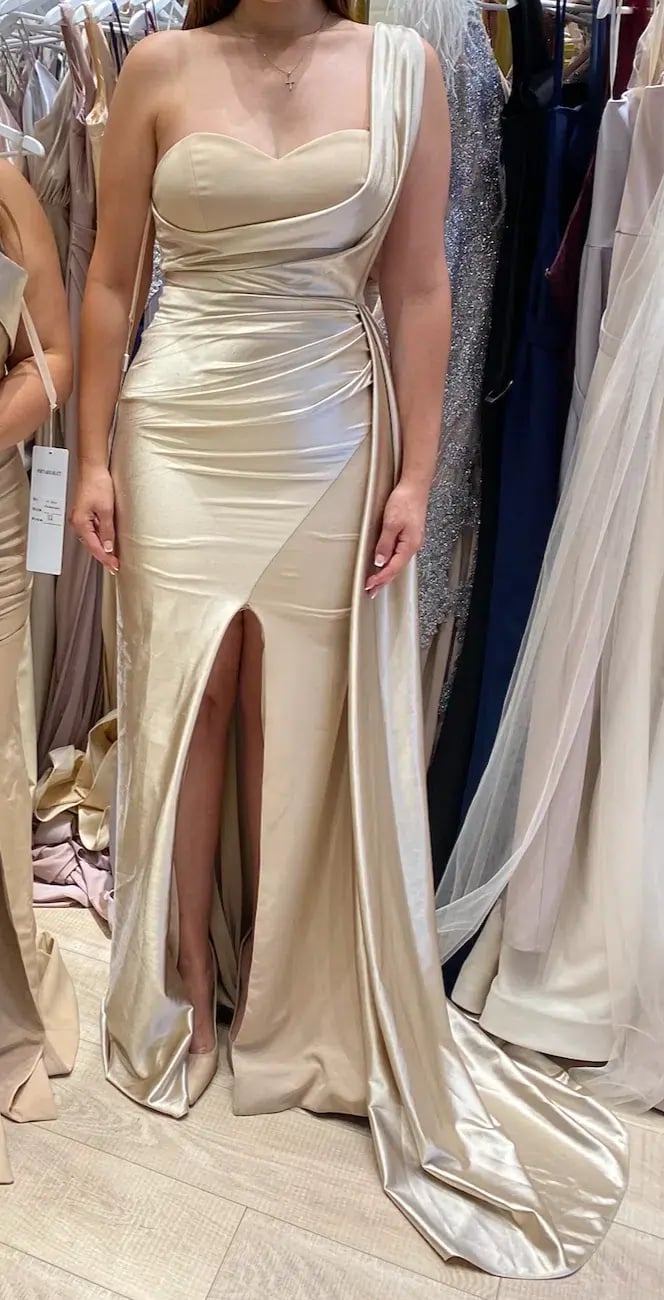 Portia & Scarlett PS5021 Gown Champagne Size 10 photo 3