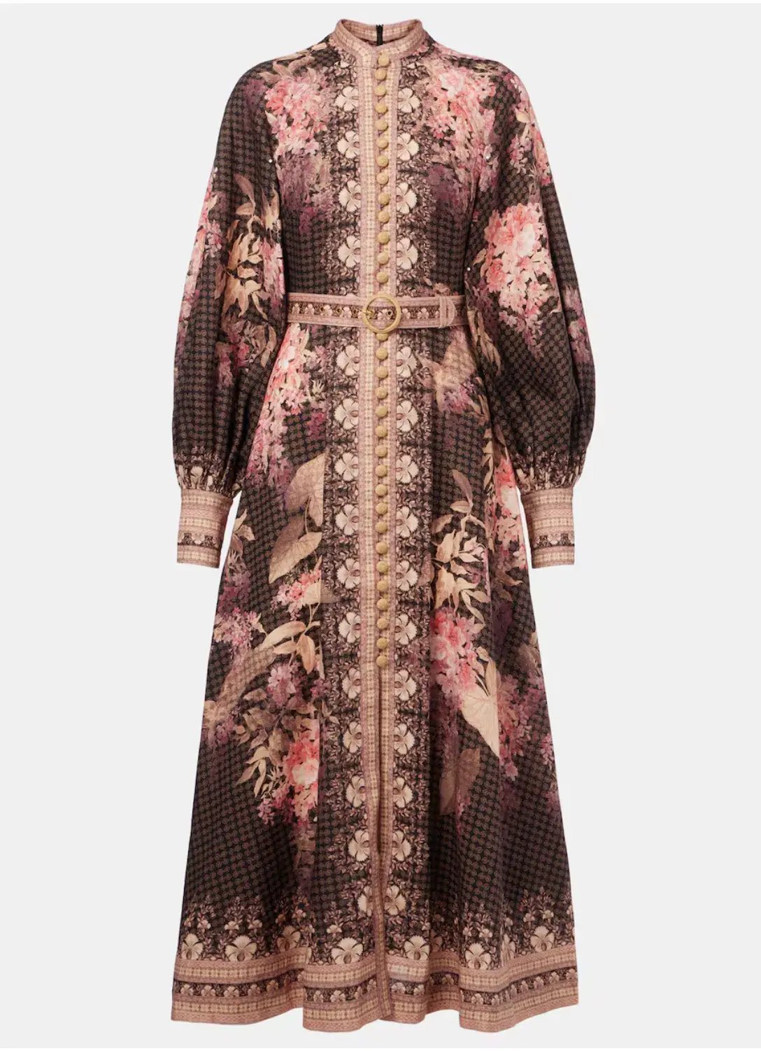 Zimmermann Illuminate Floral Linen Midi Dress Size 1/ Au 10 photo 6