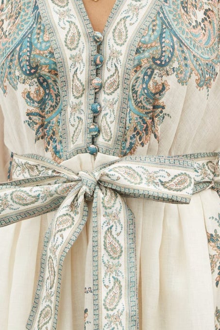 ZIMMERMANN BRIGHTON PAISLEY MINI DRESS - TURQUOISE photo 11
