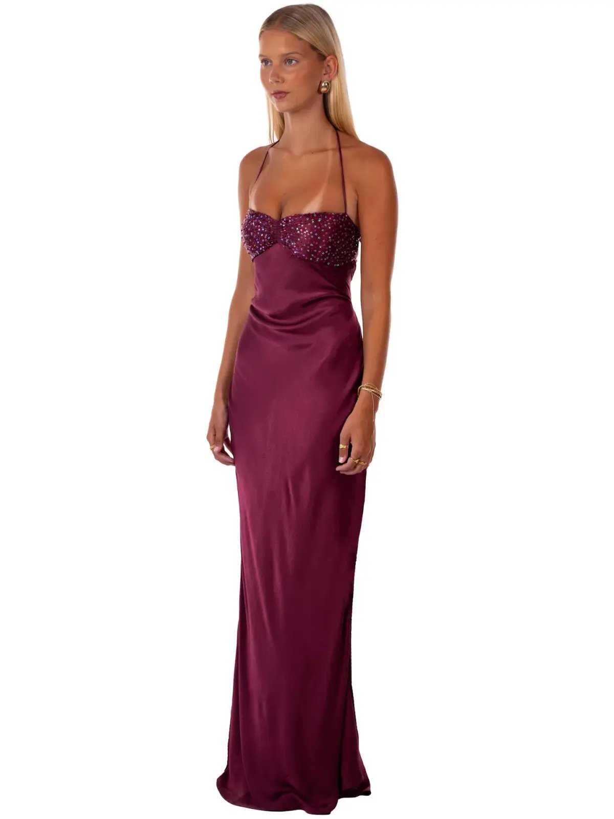 I Am Delilah Jade Maxi Dress in Berry Size M AU 10 photo 4