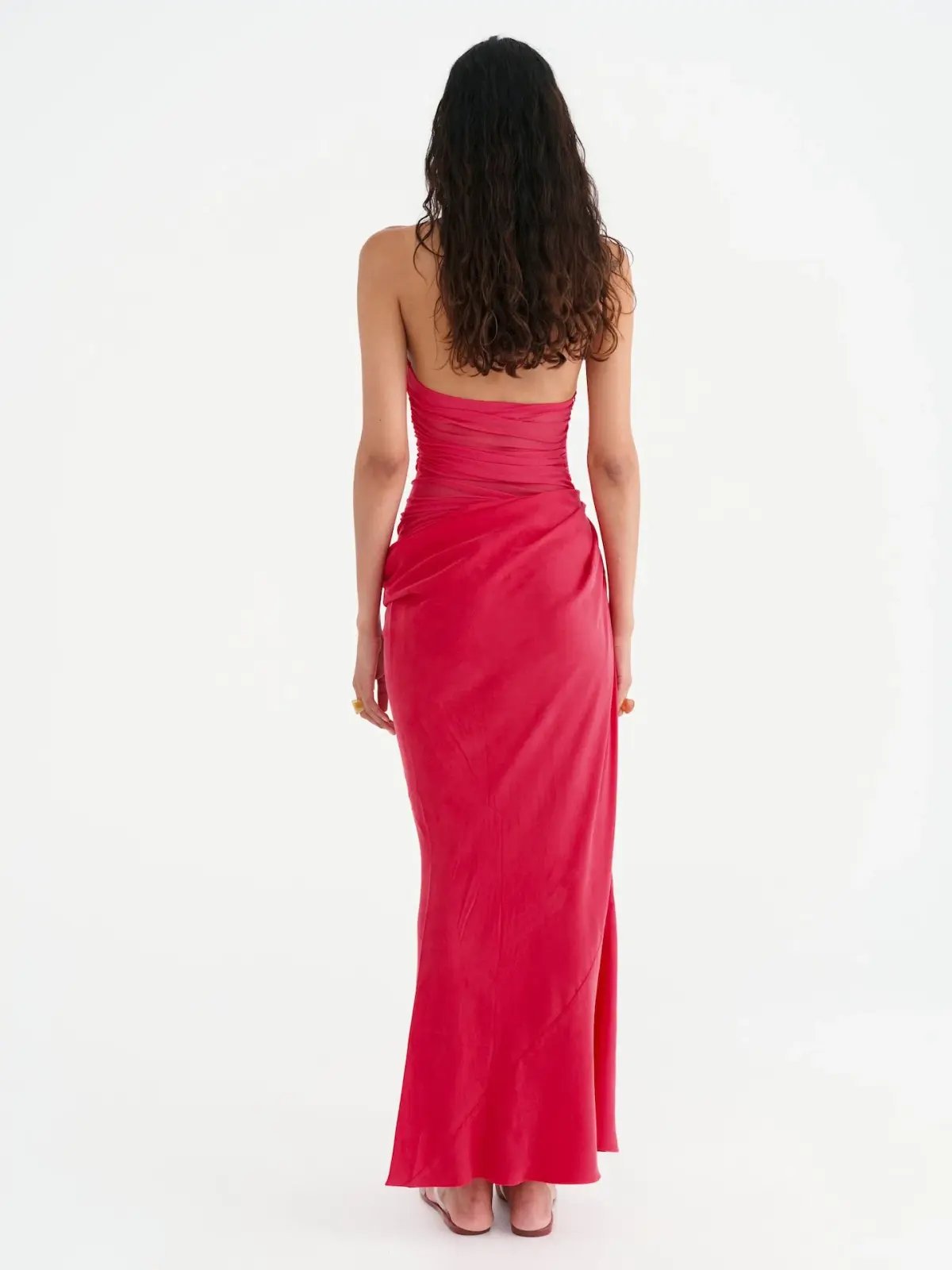 Benni Gina Halter Maxi Dress Watermelon Size 10 photo 2