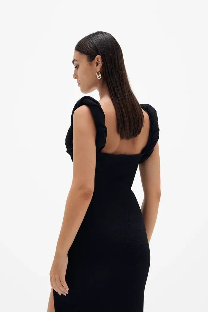 Rachel Gilbert Rosetta Dress Black Size M/Au 10 photo 2