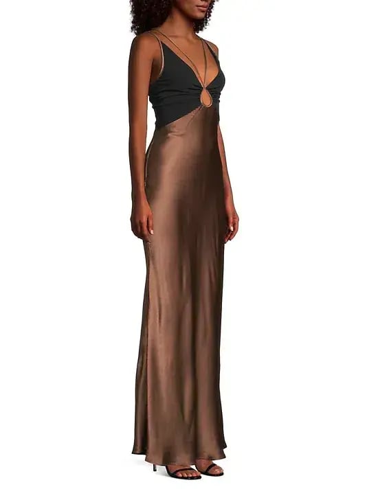 Bec & Bridge Kehlani V Neck Dress Brown Size 10 photo 2