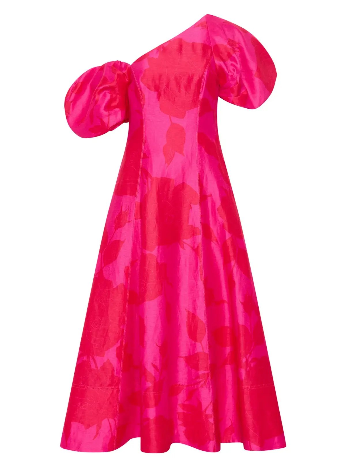 Aje Arista Tulip Sleeve Midi Dress Fluorescent Rose Size AU 10 photo 5
