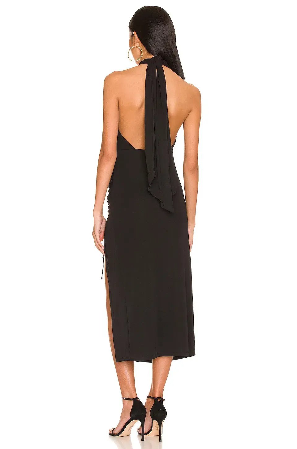 H:ours Kyra Cutout Midi Dress Black Size S photo 2