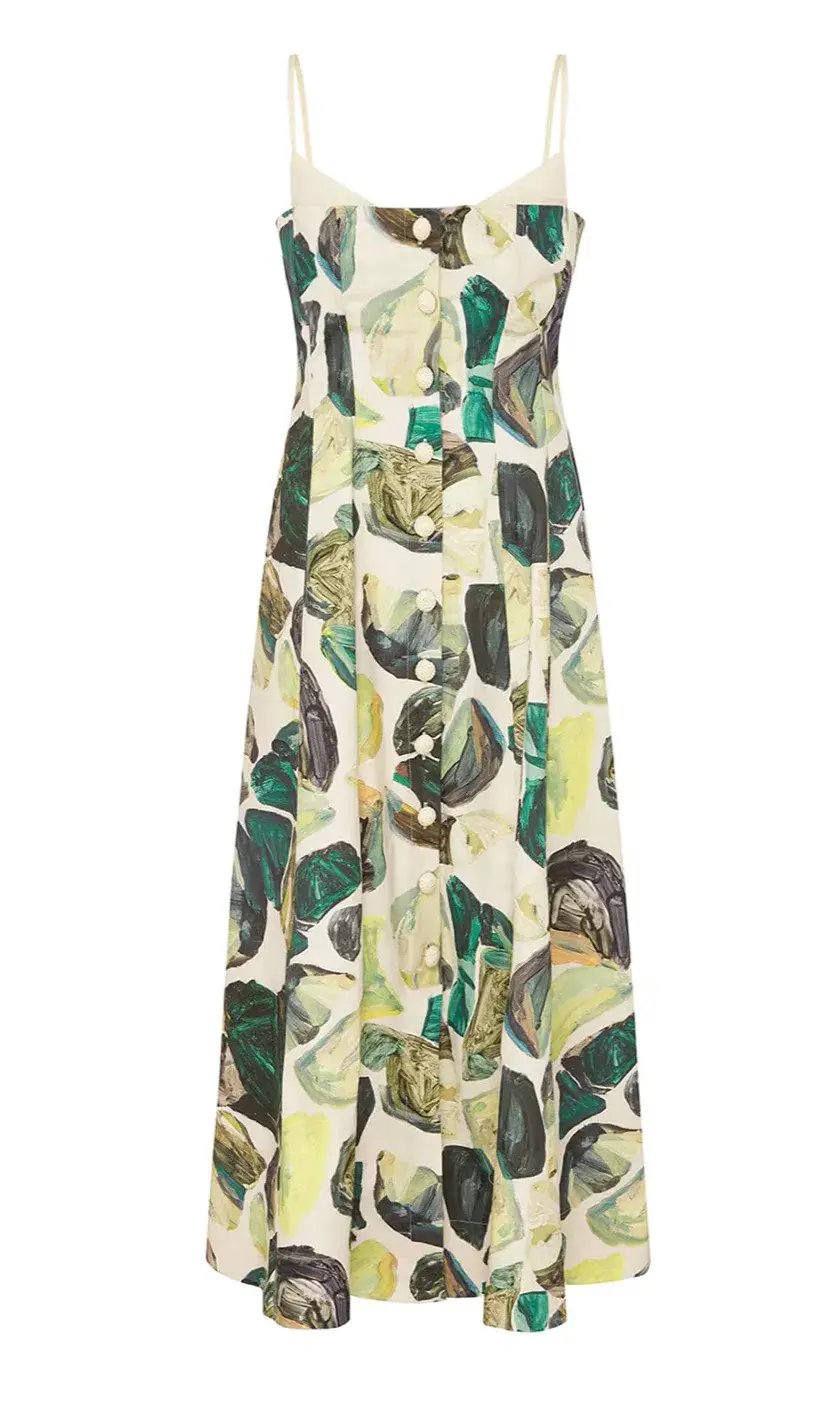 Alemais Siena Bandeau Midi Dress in Green Size 6 photo 4