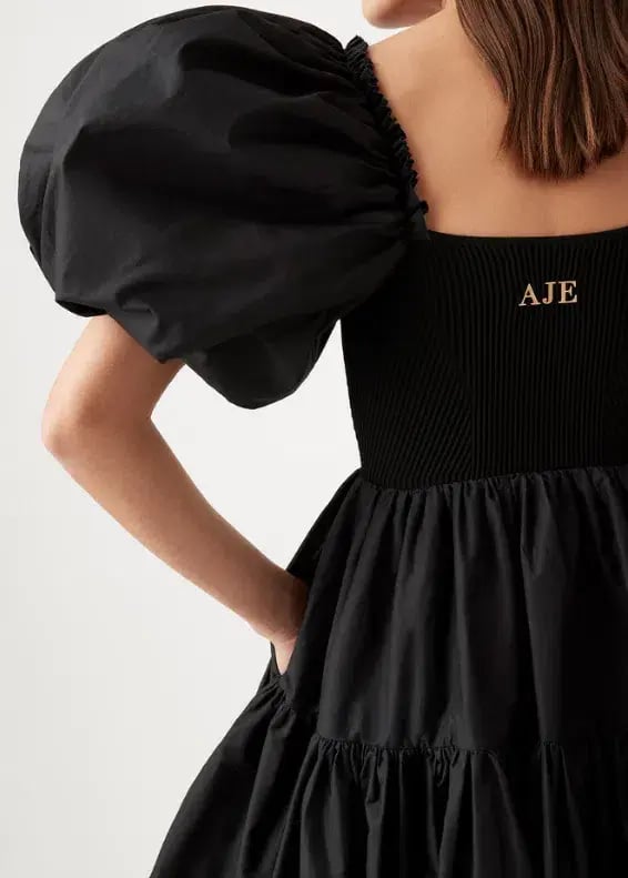 Aje Casa Puff Sleeve Mini Dress Black Size 10 photo 4