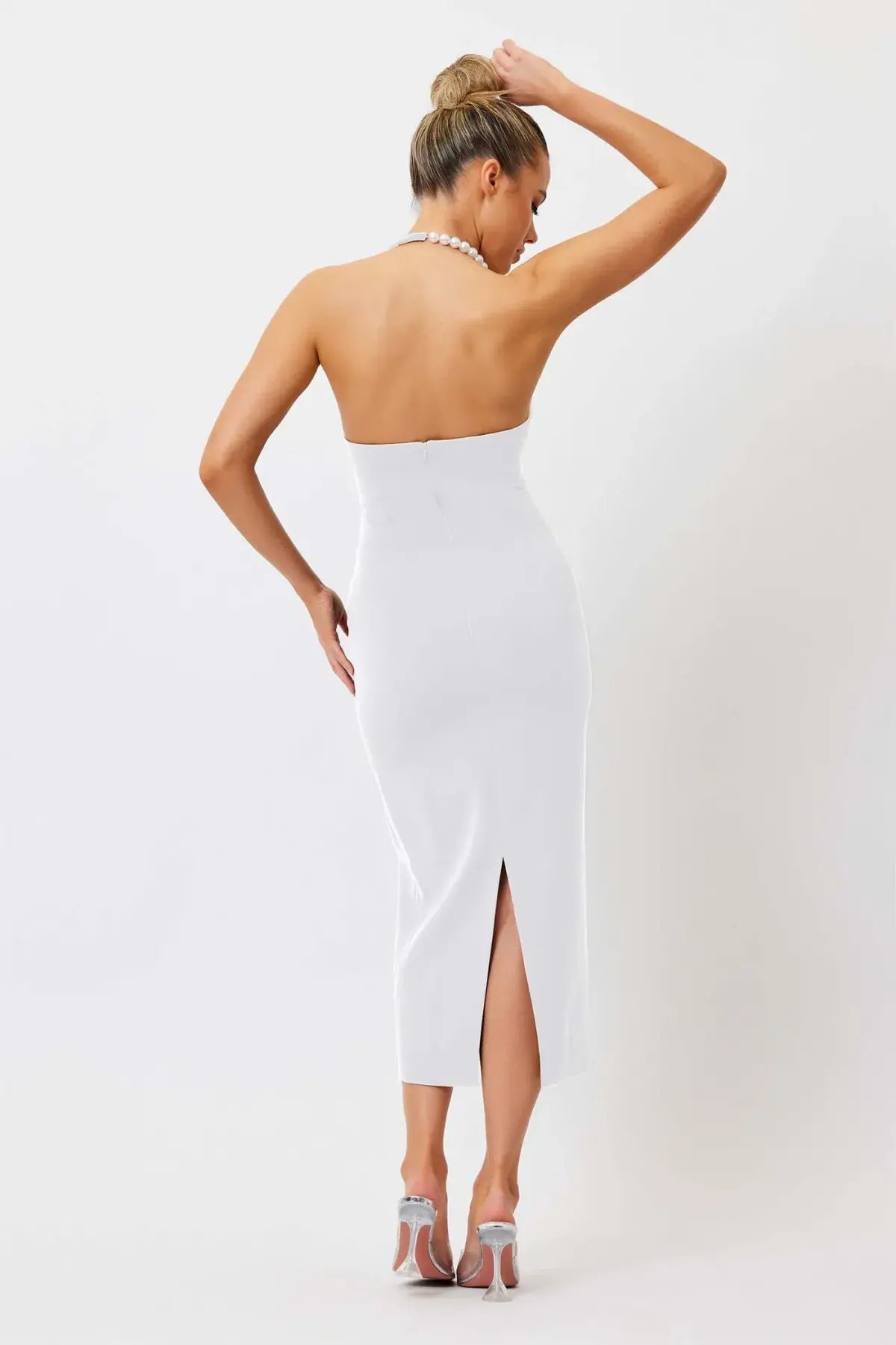 Bianca & Bridgett Mia Pearl Midi Dress White Size AU 10 photo 2
