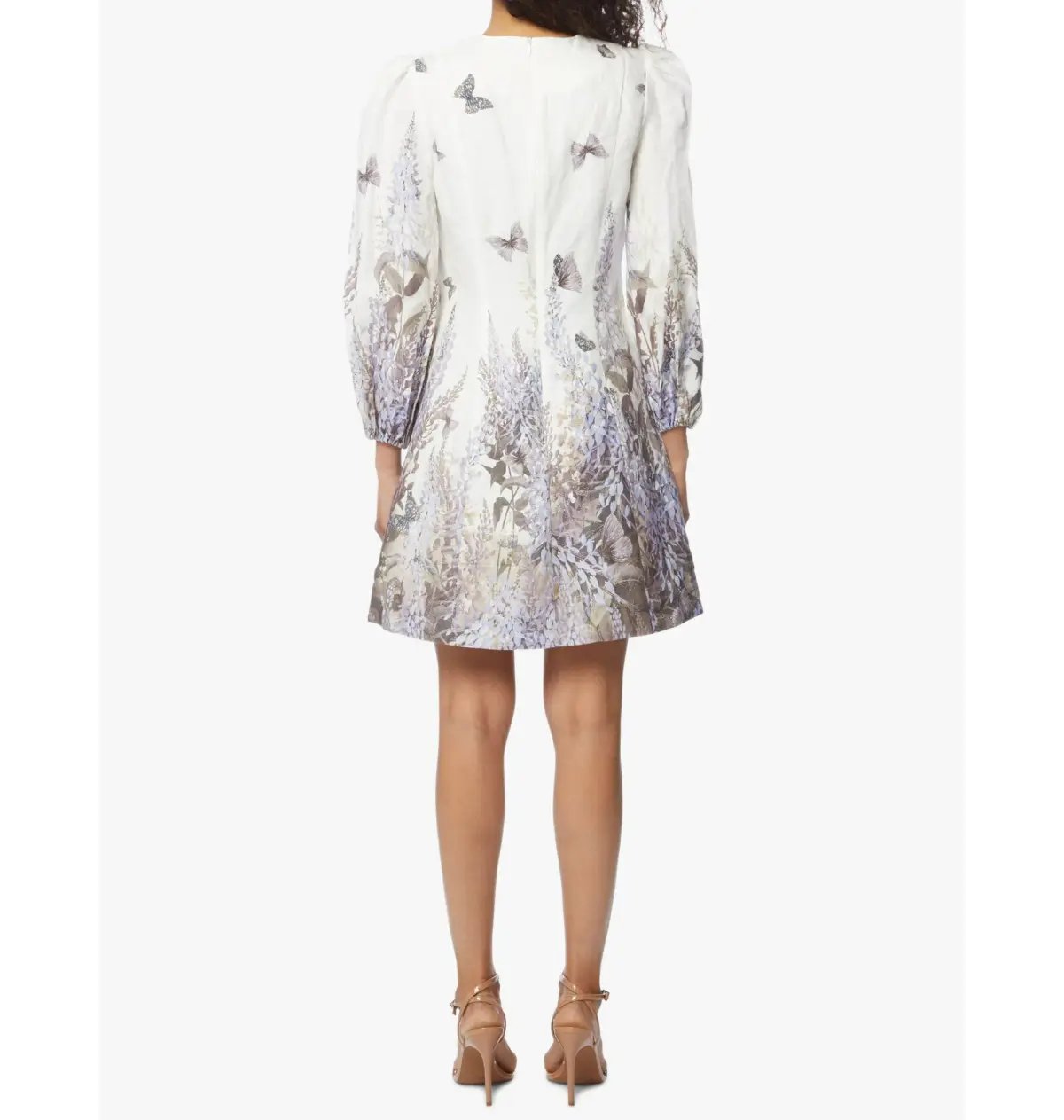 Zimmermann The Luminous Butterfly Mini Dress in Ivory Lavender Tea Size 2 / AU 12 photo 3