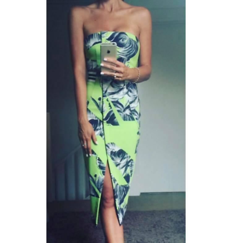 Manning Cartell Fragmented Floral Strapless Dress Green photo 2