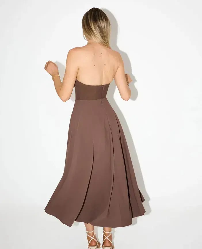 The Ultimate Odd Muse Strapless Midi Dress Brown XXL photo 2
