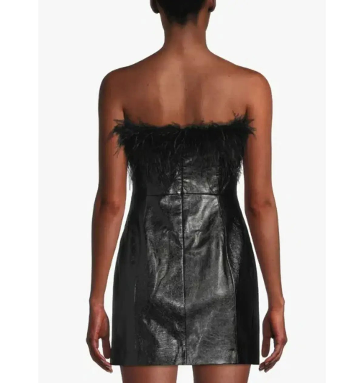 Kitri Poppy Vinyl and Feather Mini Dress Black Size AU 6 photo 4