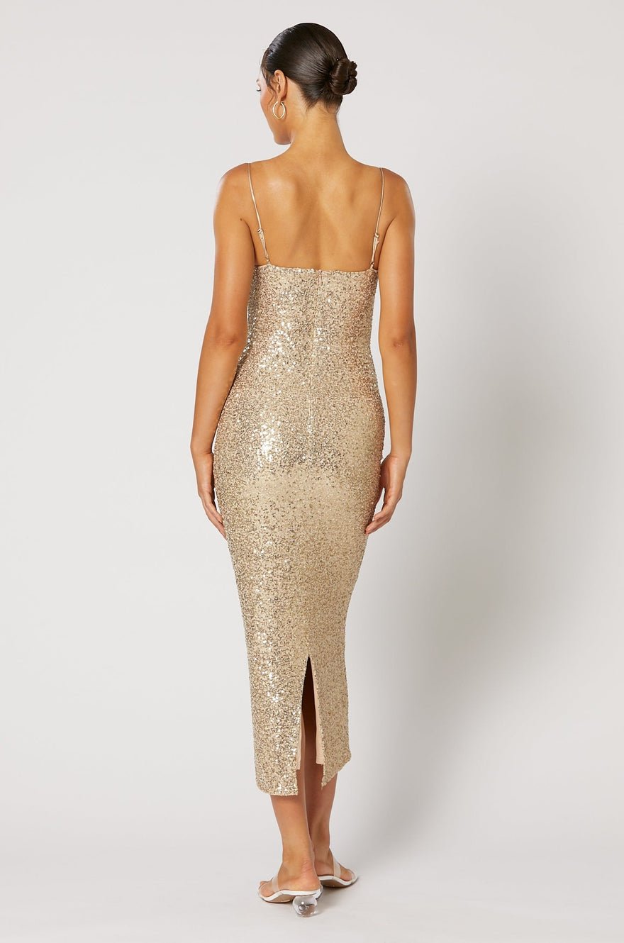 Winona Valle Midi Dress - Gold photo 2
