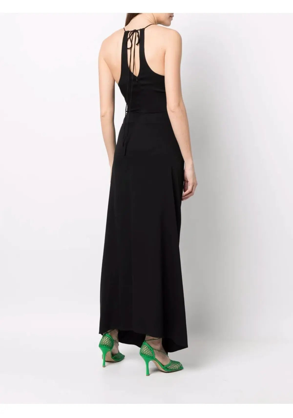 Christopher Esber Lattice Waist Tie Dress Black Size 12 photo 3