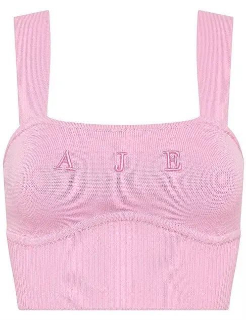 Aje Livadi Lucia Knit Logo Top Pink Size L / Au 12 photo 4