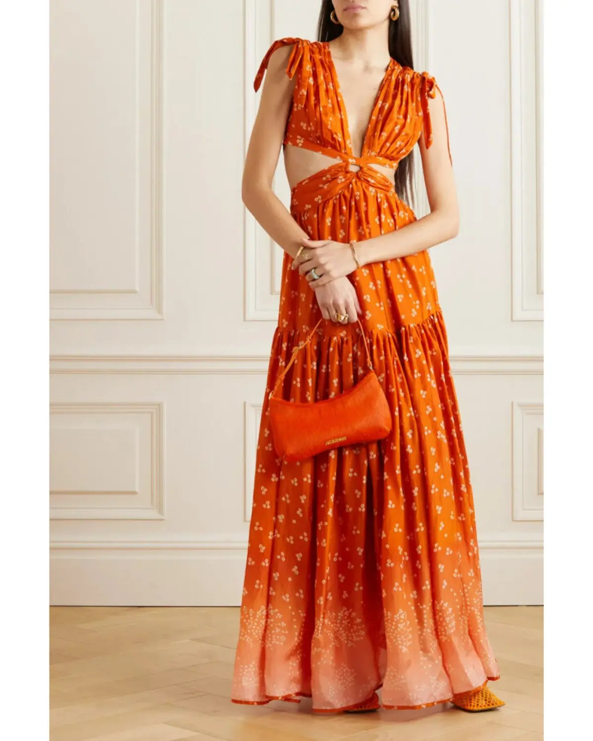 Hannah Artwear Amelie Printed Maxi Dress Orange Size AU 10 photo 2