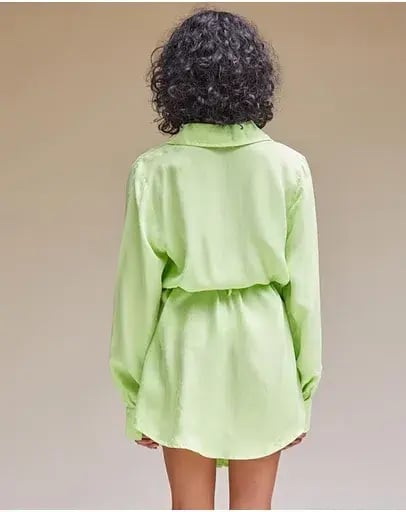 Suboo Sky Mini Shirt Dress in Green Size 12 photo 3