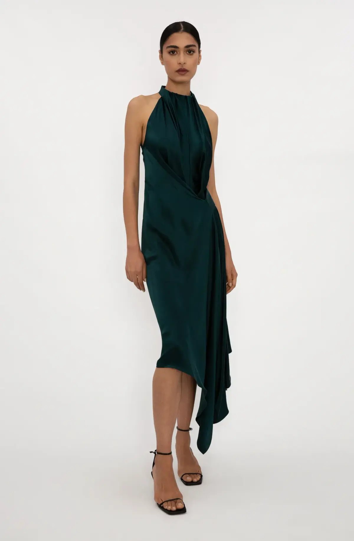 Bianca Spender Petrol Silk Isabella Dress Green Size 8 photo 3