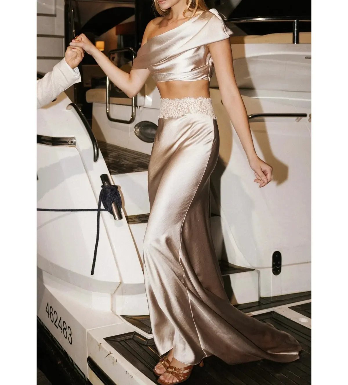 Arcina Ori Anaya Top and Maxi Skirt Set Oyster Size S AU 8 photo 4