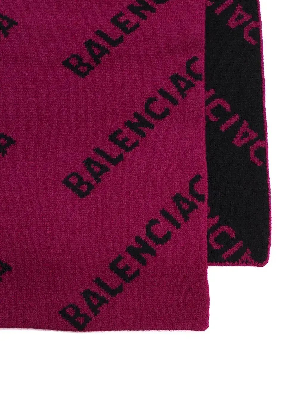 Balenciaga Allover Logo Knit Scarf Burgundy photo 2