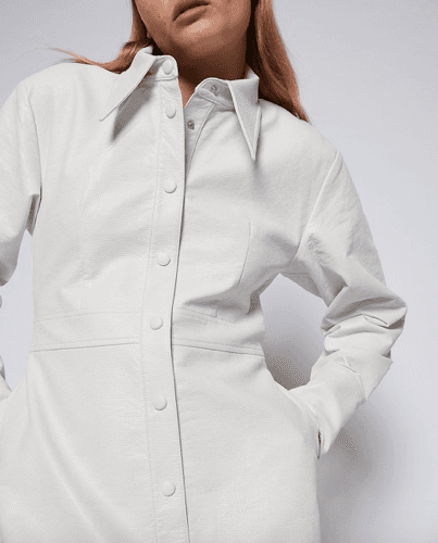 Scanlan Theodore Faux Reptile Shirt Dress Cream Size 8 photo 3