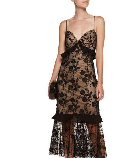 Sachin & Babi - Paris Ruffled Lace Midi Dress Size 10 photo 2