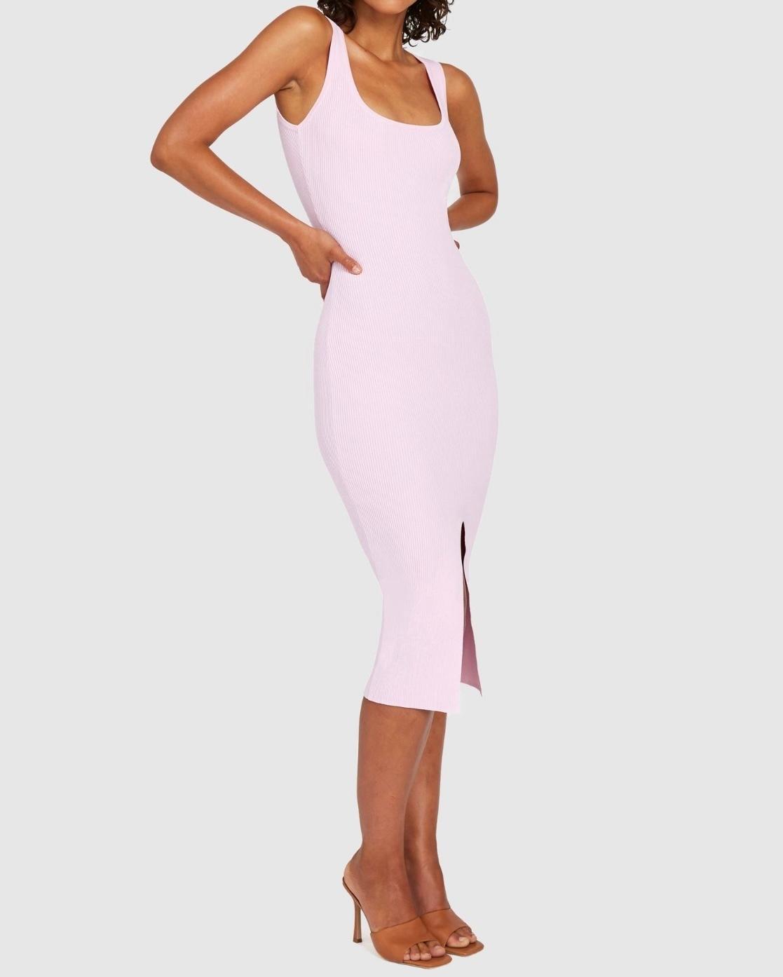 BY JOHNNY. - Alice Split Knit Dress - Light Pink photo 2