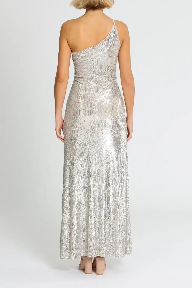 Montique Elle Sequin Mink Gown in Mink Size 10 photo 3