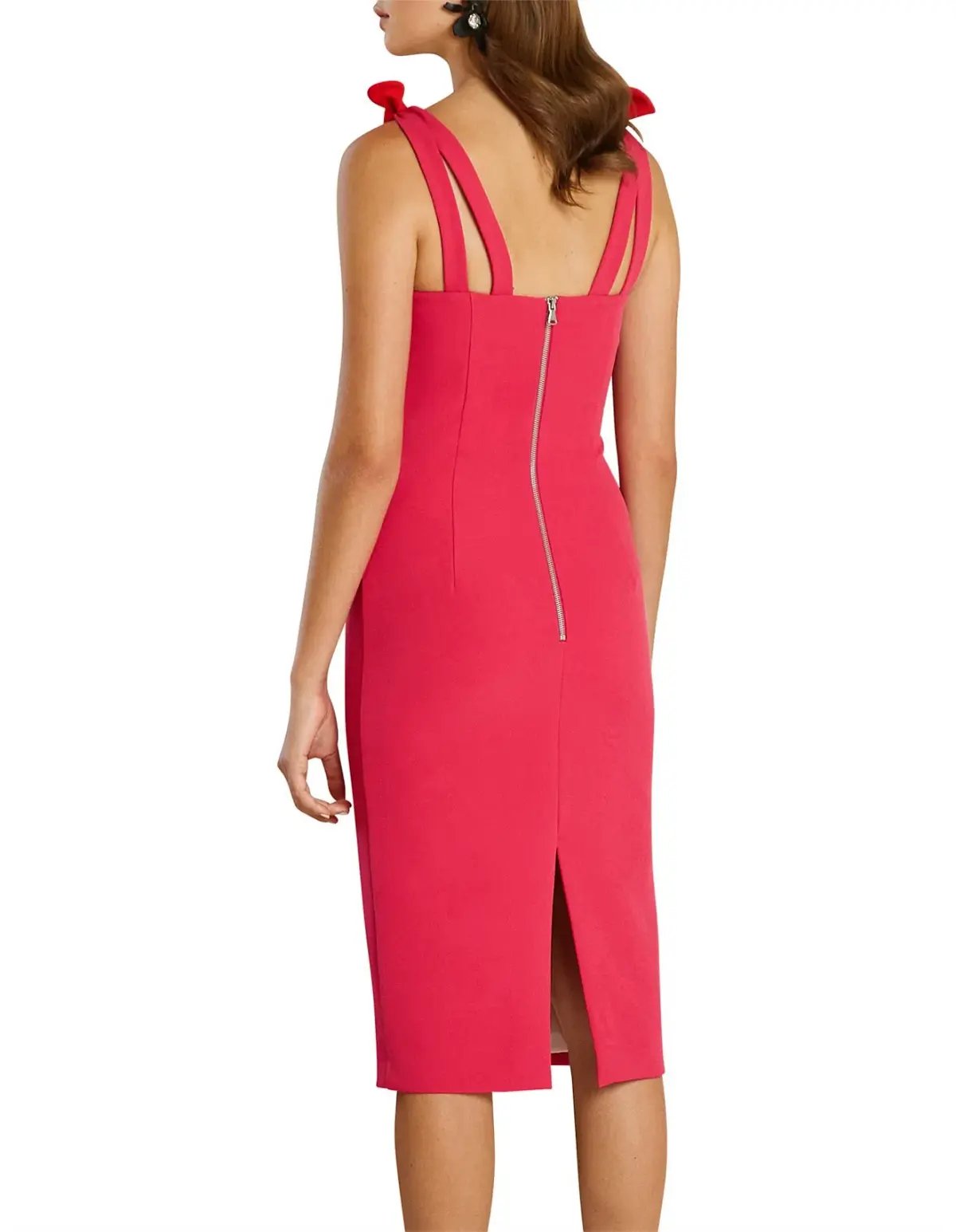 By Johnny V Neck Bow Shoulder Dress Pink Size AU 14 photo 2