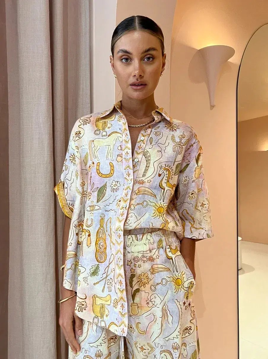 Alemais Solitaire Shirt and Pants Set Watercolour Print Size 12 photo 2